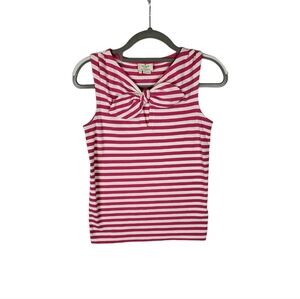 Kate spade new york women's pink,white strip bow tank top size S